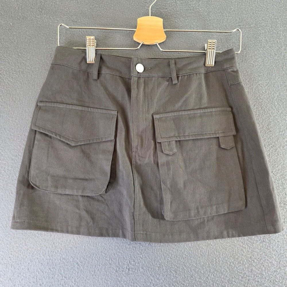 White Fox Charcoal Grey Cargo Mini Skirt Small Gorpcore Streetwear‎ Schoolgirl
